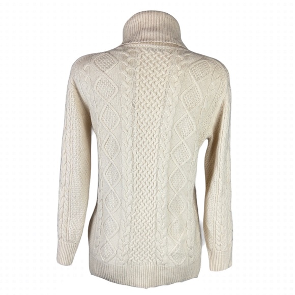 Aritzia BABATON Erickson Cable Knit Turtleneck Sweater Cream - Picture 5 of 8